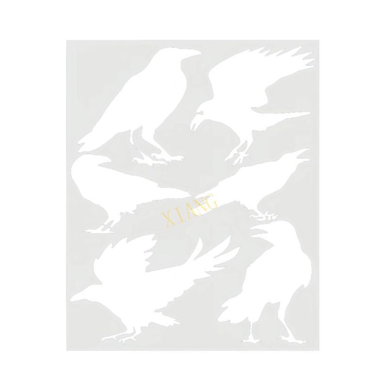 XGB Ravens รูป PET Stencil Showcasing Elegant Ravens Bird รูปแบบสําหรับ Creative Minds ที่ถูกต้อง Tr