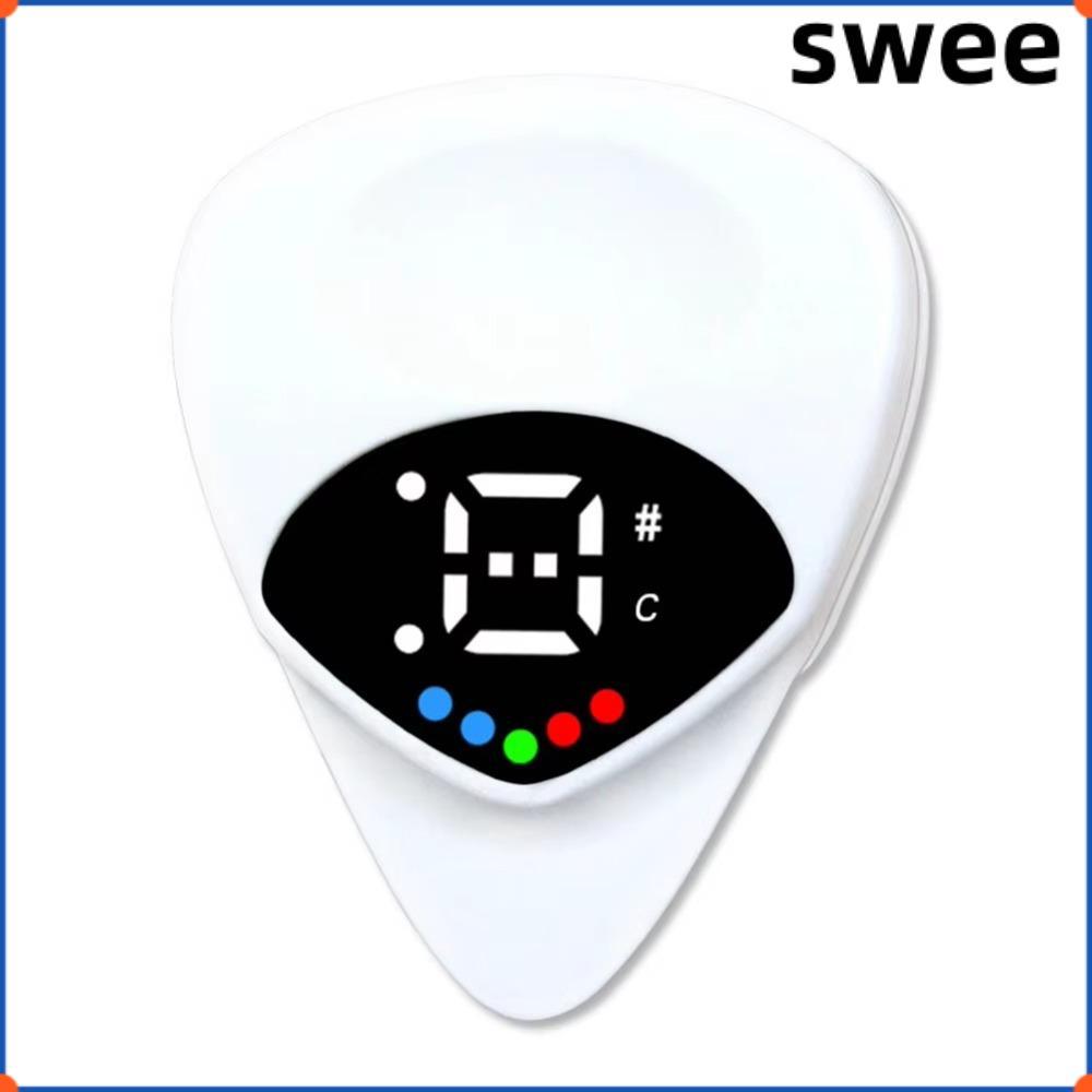 SWEE Guitar Pick & Tuner Combo, 12-Tone Equal Temperament 2-in-1 Multi-function Tuner, Instrument Ac