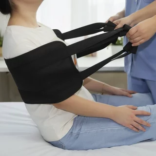 ผู้ป่วย Transfer Belt Bedridden Lift Sling Non Slip Dual Handle Oxford ผ้าผู้สูงอายุ Mobility