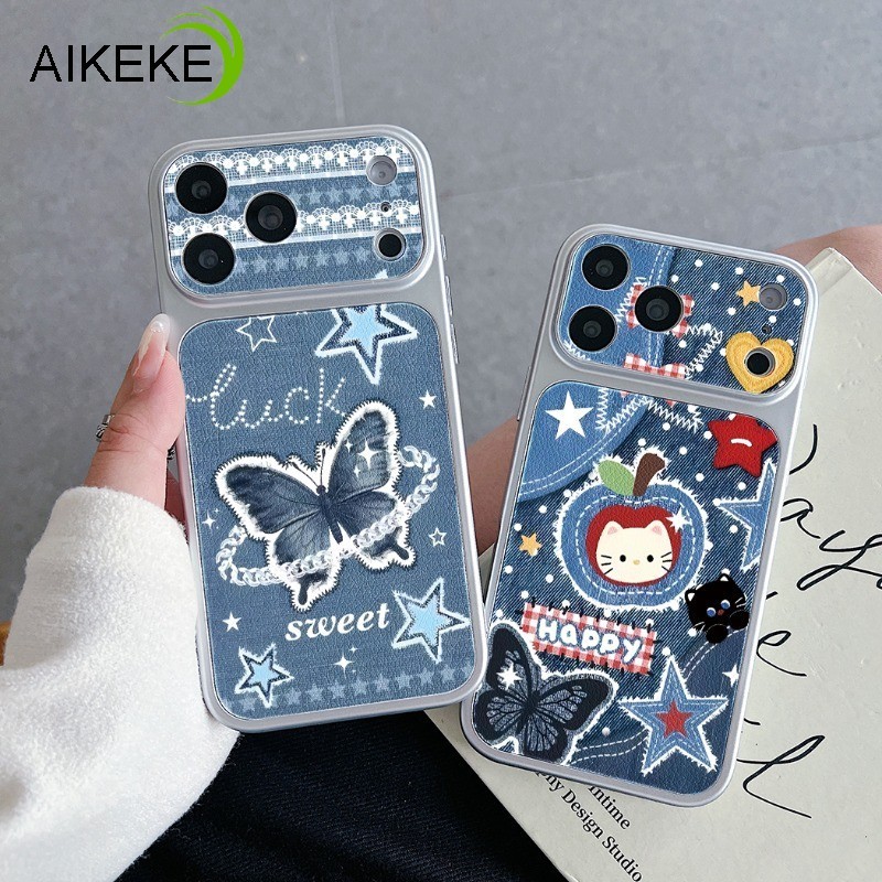 หรูหราผีเสื้อกางเกงยีนส์เคสโทรศัพท์สําหรับRealme N65 N63 N61 N55 N53 หมายเหตุ 80 70 70T 60 60X 50 Q5
