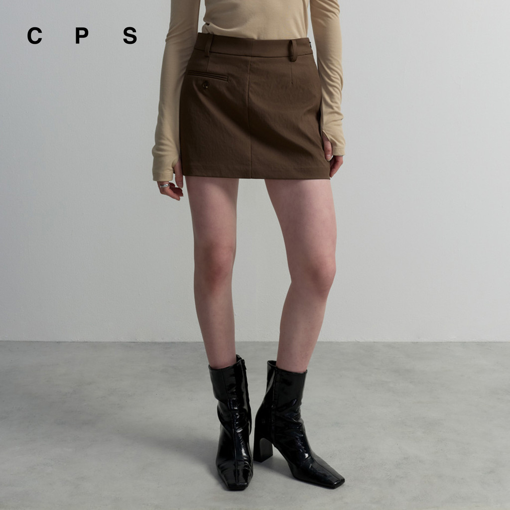 CPS กางเกงกระโปรงสีน้ำตาล ผู้หญิง BROWN TAILORED SKORT รุ่น C26WGWA077 (AW26#A1)