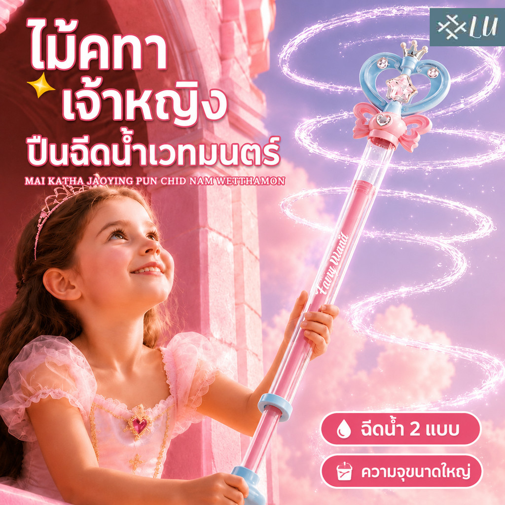 【ประเทศไทยพร้อมส่ง】นฉีดน้ำเด็กของเล่น ปืนฉีดน้ำรูปทรงพลุ แบบพกพาชายหาด สงกรานต์