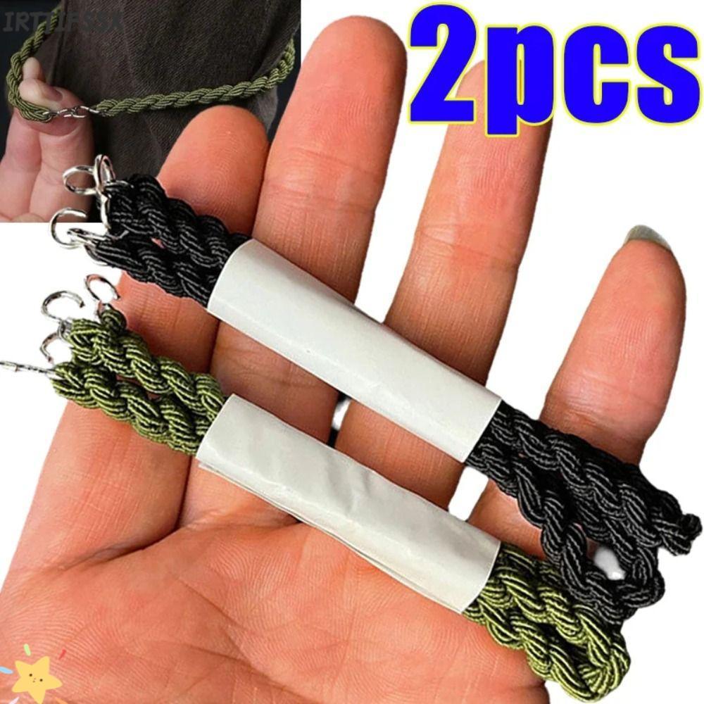 IRTJIFSSX 2 ชิ้นเลกกิ้งเชือกยืดหยุ่น, สายรัดขากางเกงโพลีเอสเตอร์ 18 ซม., ทนทานสีดําสีเขียวสีกากีขี่ Boot ยางรัดเดินป่ากลางแจ้ง