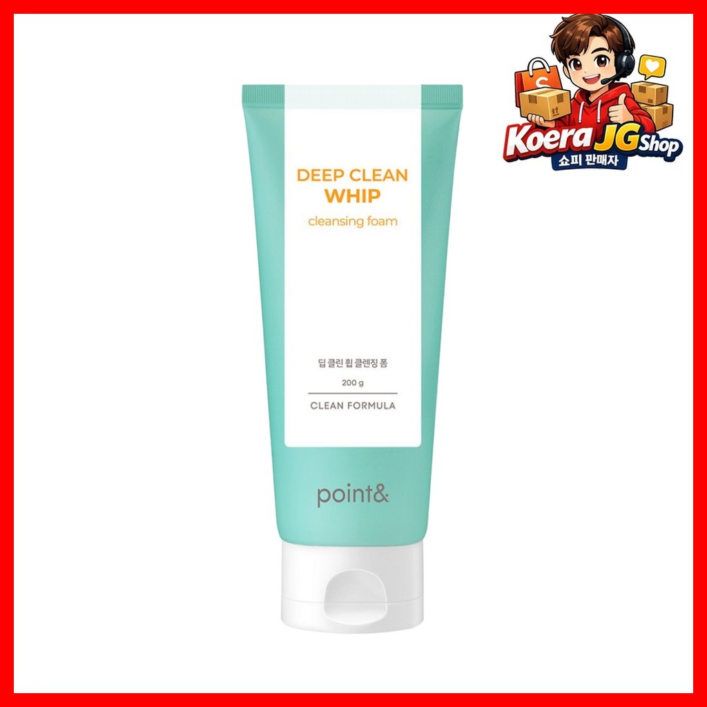 [point&] โฟมล้างหน้า Deep Clean Whip 200g, 1 ชิ้น / โฟมล้างหน้าเกาหลี / สูตร Deep Clean by JGshop