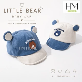 หมวกเด็กทรงแก๊ป หมวกแก๊ปเด็กหูหมีน่ารัก Little Bear ปีกหมวกกันแดด