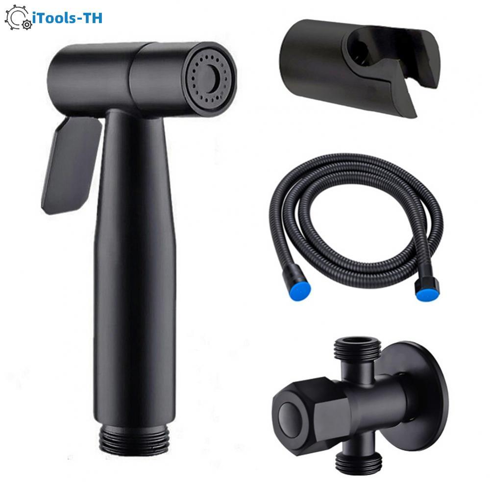 【iTools】Ergonomic Matte Black Bidet Toilet Spray with Flexible Hose and HolderHot Sale