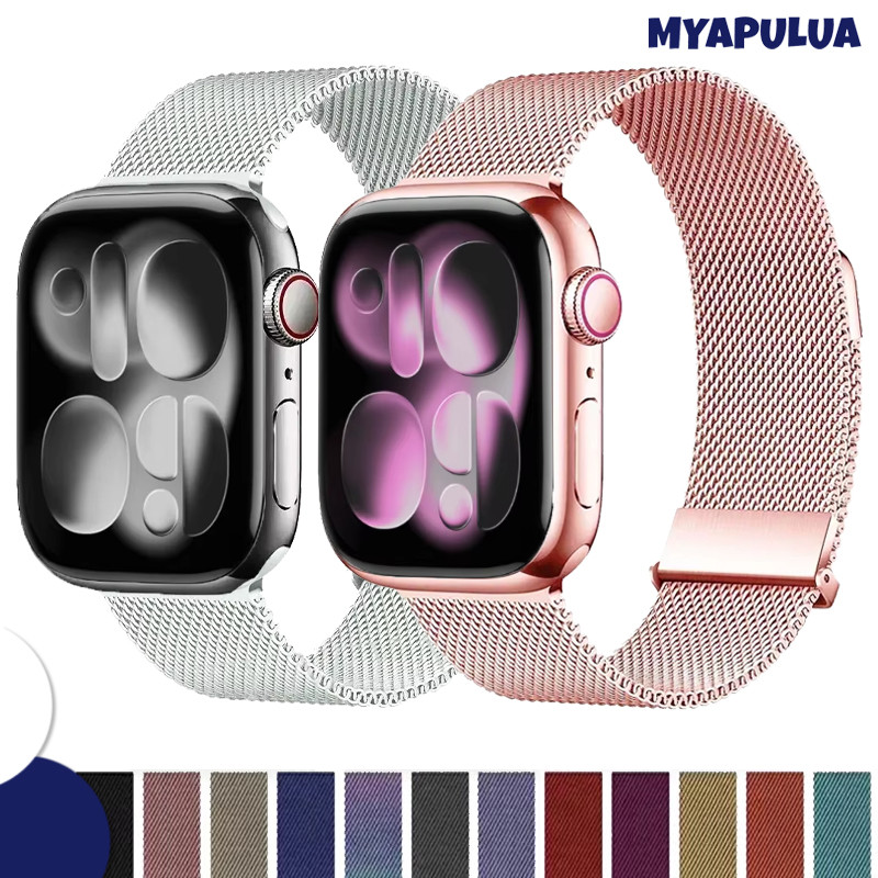 สายรัดโลหะสแตนเลส Milanese Loop for IWatch Ultra 3 2 SE 3 49มม 46มม Series 11 10 9 8 7 6 5 4 3 2 1 45 41 40 44 42 38มม