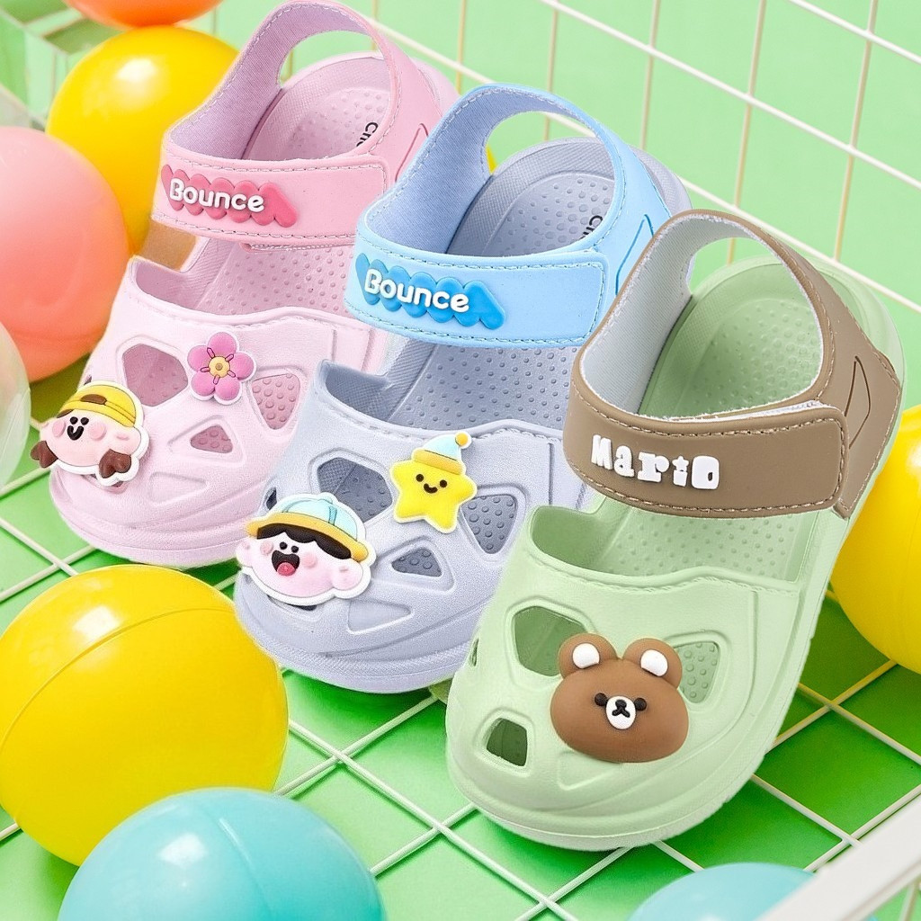 Cheerful Mario 14-18ซม 11สี รัดส้นเด็ก หมี&กระต่าย รองเท้ารัดส้นหัดเดิน ป้องกันการชนกันเทปเด็กวัยหัดเดินเดินรองเท้า
