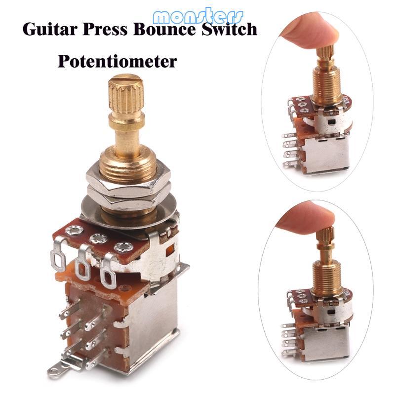 Mon Guitar Switch Knob A500K B500K A250K B250K Press Control Potentiometer