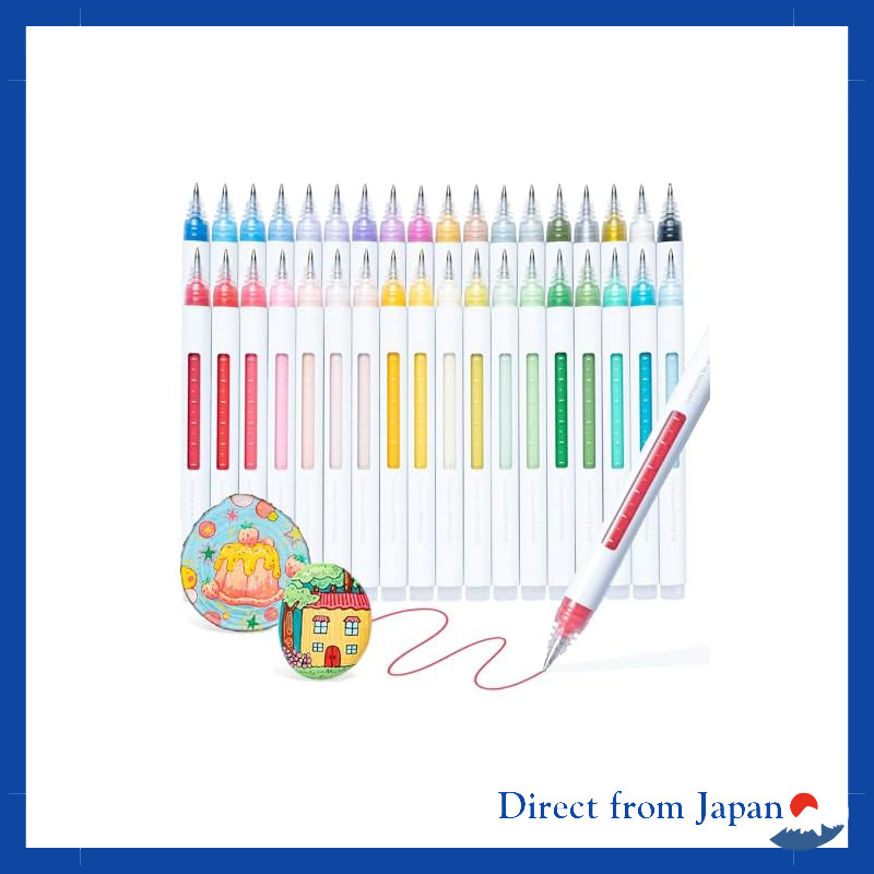 Ohuhu 36-Color Acrylic Marker Set 0.7mm Fine Tip Opaque Water-Based Paint Marker for Paper, Wood, St