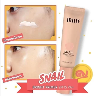 ดีล🔥 [กล่อง x6ซอง] มิลเล่ สเนล ไบรท์ ไพรเมอร์ MILLE SNAIL BRIGHT PRIMER SPF 15 PA+ 6 กรัม