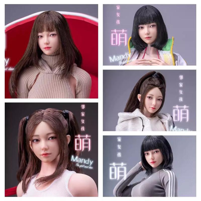 พร้อมสต็อก จัดส่งทันที i8toys 1/6 น้อยน่ารัก Movable Eye ทหารหญิงหัวแกะสลัก I8-H004