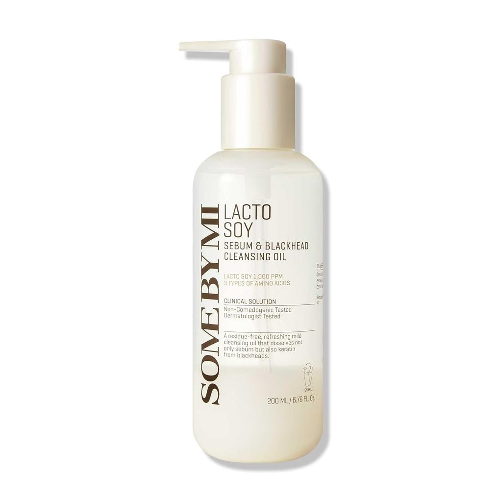 SOMEBYMILactoSoySebum&headOil–6.76oz,200ml–เกาหลีVeganMakeup-RemovingOilCleanser withSoybeanExtract&