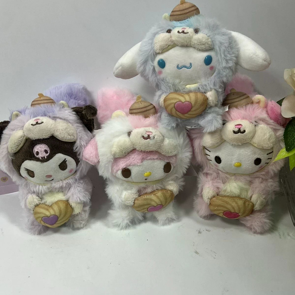 พร้อมส่ง Japanese Cookie Squirrel hellokitty Melody Cinnamon Dog Kuromi Pendant Plush Doll