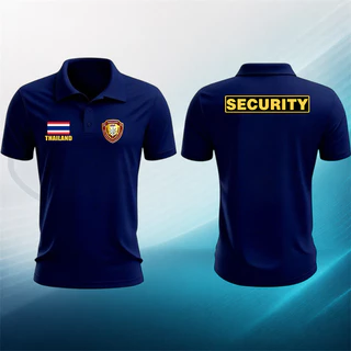 เสื้อโปโลผ้าฝ้าย100% ลายSECURITY ธงชาติไทย สำหรับงานดูแลพื้นที่ ทั้งชายหญิงประจำวัน S-3XL