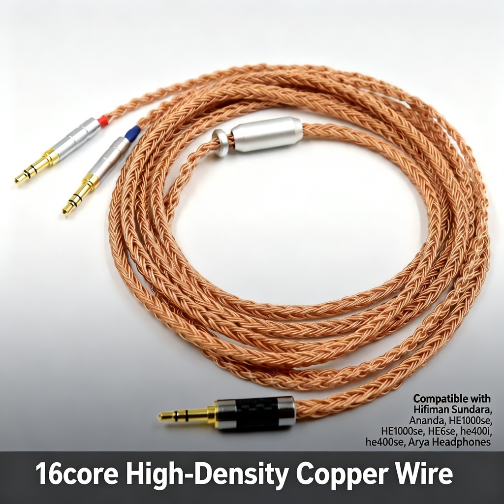 16Cores 3.5 4.4 มม.4 pin Xlr สายหูฟังสําหรับ Hifiman Sundara Ananda HE1000se HE6se he400i he400se Ar