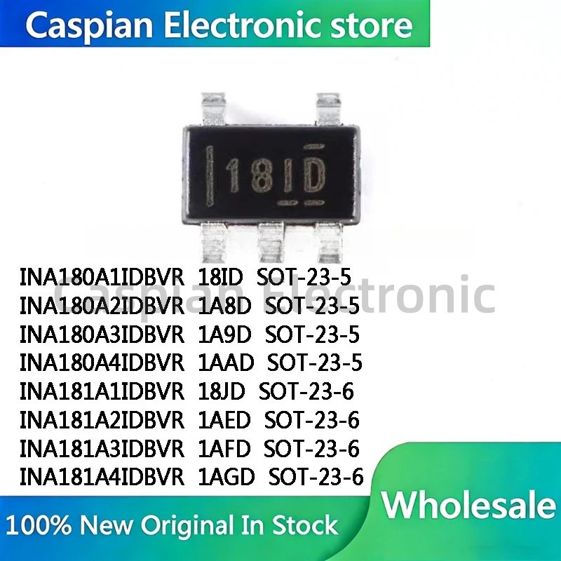 5PCS INA180A1IDBVR 18ID INA180A2 1A8D INA180A3 1A9D INA180A4 1AAD INA181A1 18JD INA181A2A3A1 18JD 1A