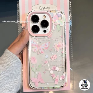 กันกระแทก วีโว่ เคส ดอกไม้ผีเสื้อ For ViVo Y20 Y21 Y17S Y1S Y21S Y17 Y15S Y22S Y50 Y36 Y27 Y16 Y02S Y51 Y1S Y91C Case
