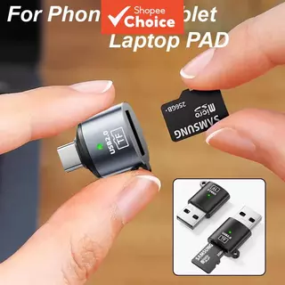 อะแดปเตอร์การ์ดหน่วยความจําแบบ USB-A to TF, USB2.0 ความเร็วสูง, อะแดปเตอร์การ์ดหน่วยความจําแบบ Mini USB-C to TF แบบพกพา, เสียบแล้วใช้งานได้เลย