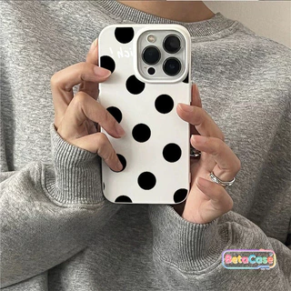 เคสไอโฟนเจลลี่ลายจุดขาวมินิมอลพรีเมียม 17Pro/16/15/14/13/12/11/ProMax/7G/7/8Plus/XS/XR/SE2/SE3