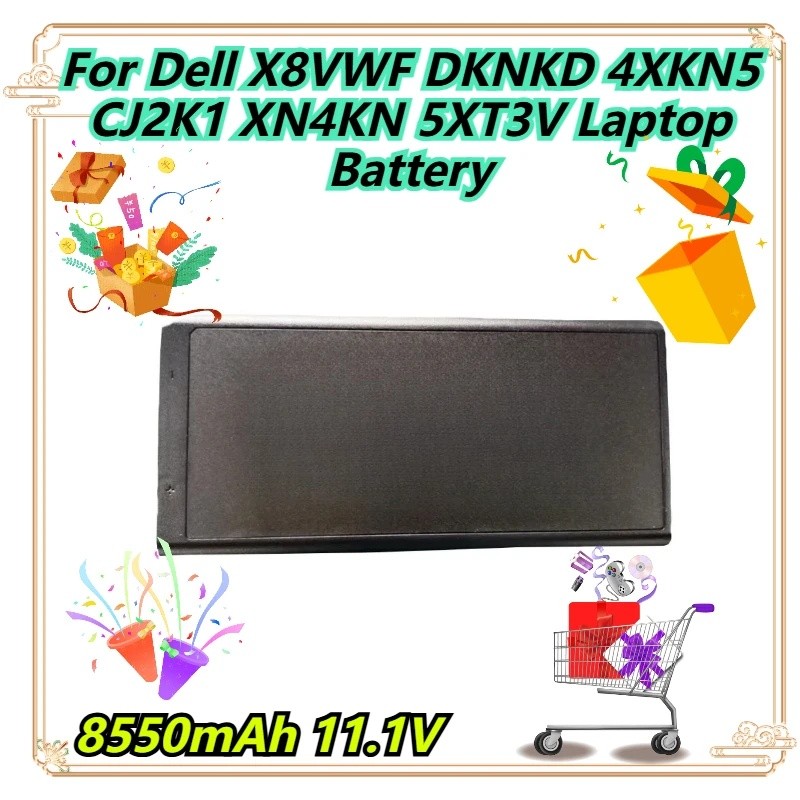 8550mAh 11.1V สําหรับ Dell X8VWF DKNKD 4XKN5 CJ2K1 XN4KN 5XT3V แบตเตอรี่แล็ปท็อป
