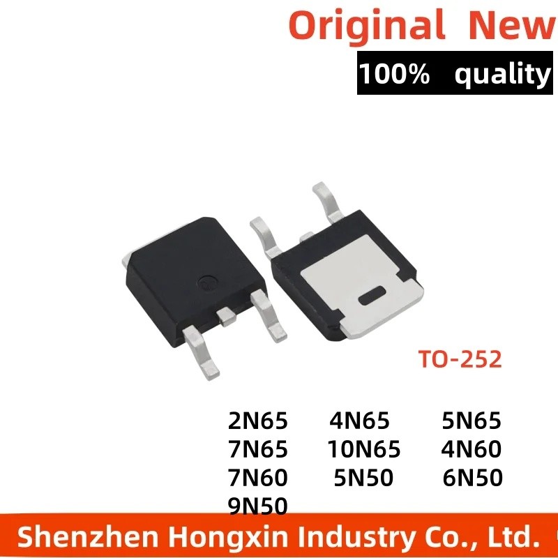 5PCS 2N65 4N65 5N65 5N50 6N50 7N60 9N50 10N65 Field-Effect ทรานซิสเตอร์ Patch TO-252 ขายส่ง