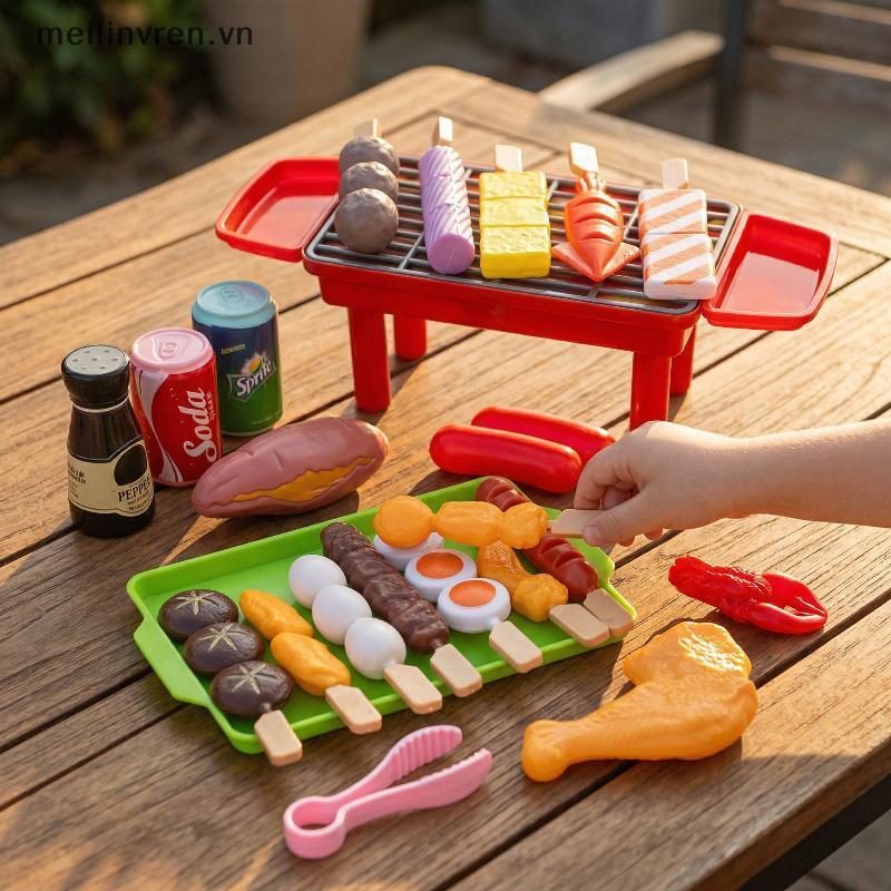 MEILILVEREN ของเล่นครัวเด็ก BBQ ชุดเด็กจําลอง BBQ เครื่องครัวทําอาหารของเล่นเพื่อการศึกษา VN
