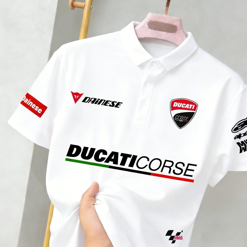แฟชั่นคลาสสิก Baju ชายเสื้อโปโลแขนสั้นดูคาติขี่จักรยานเสื้อโปโลรถจักรยานยนต์สะดวกสบายและระบายอากาศ s-3xl