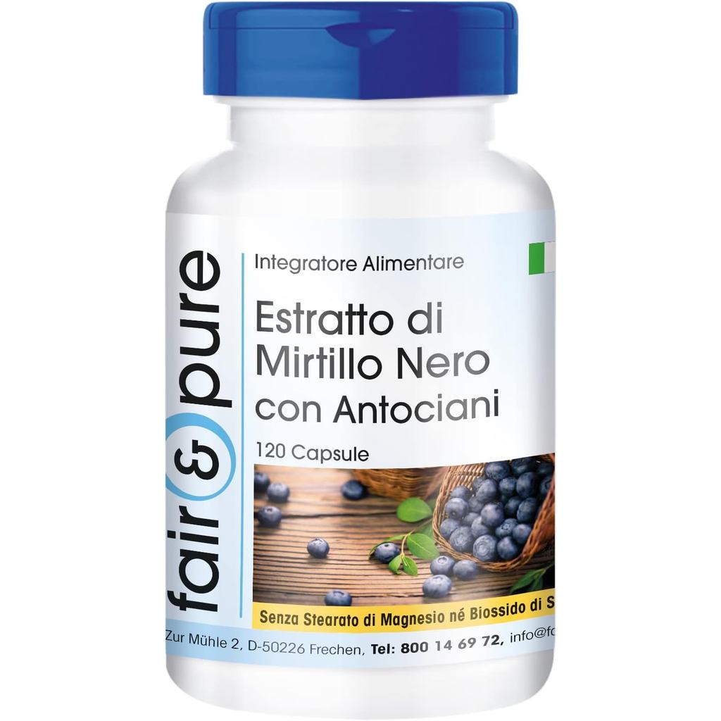 แฟร์และเพียว ®   ประกอบด้วย Anthocyanin Blueberry-Vegan Blueberry Extract-Capsule Powder-120 แคปซูล