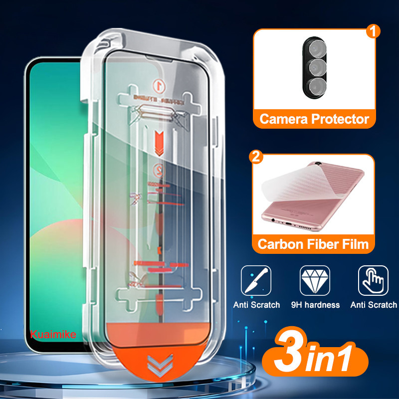 3-in-1 Samsung A26 กระจกนิรภัยสําหรับ Samsung A56 A36 A26 A16 A55 A35 A25 A15 S24 S25 S26 S23 S22 S2