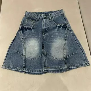 JINJEANS กางเกงยีนส์ขาสั้น unisex สำหรับผู้หญิงและผู้ชาย ขนาด XS-6XL ใส่สบาย ดีไซน์ทันสมัย สำหรับทุกโอกาส