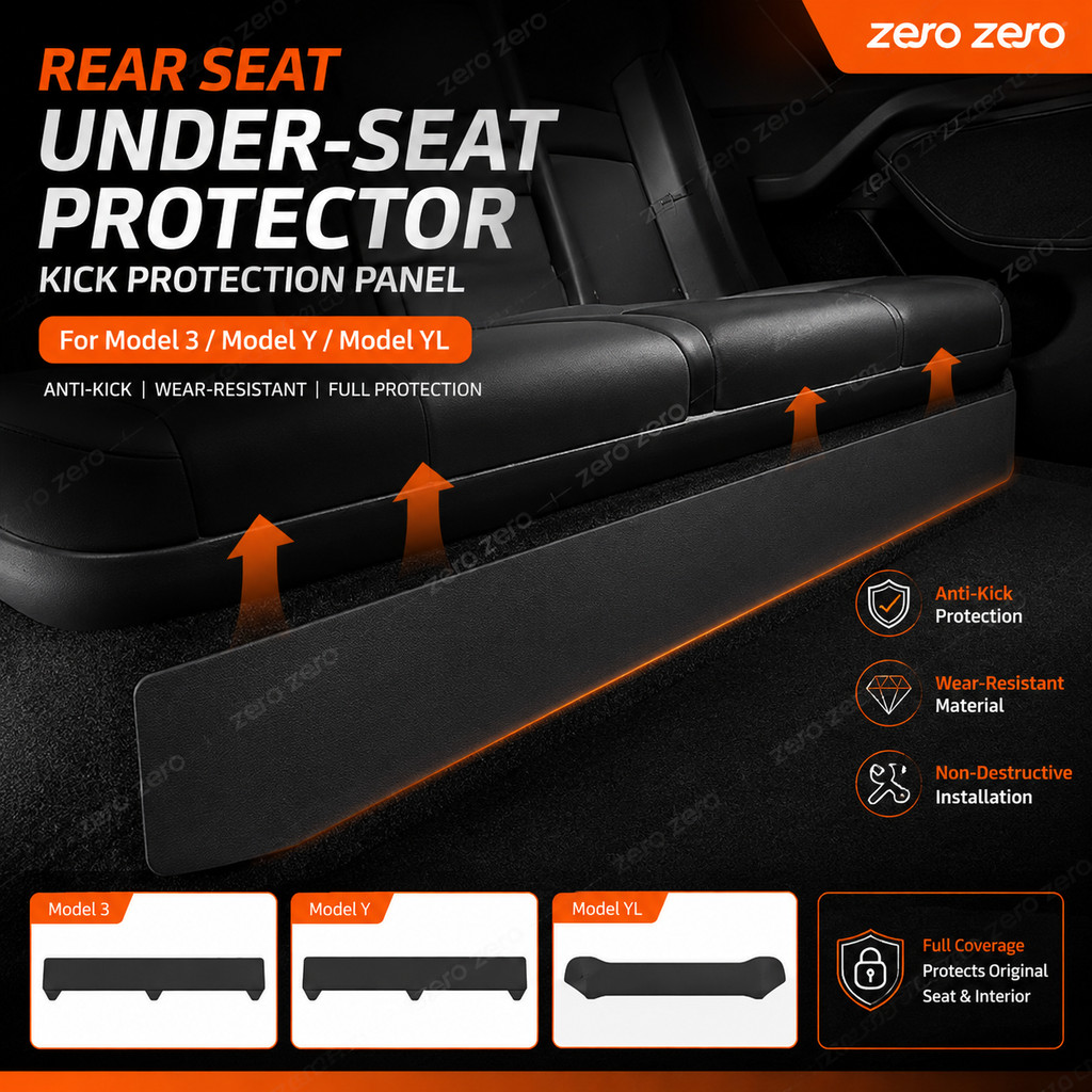 สําหรับ Tesla รุ่น YL รุ่น 3 Highland รุ่น Y Juniper ที่นั่งด้านหลังด้านล่าง Protector Suede Kick Pad Anti-Scratch อุปกรณ์ตกแต่งภายใน Zero Zero Zero