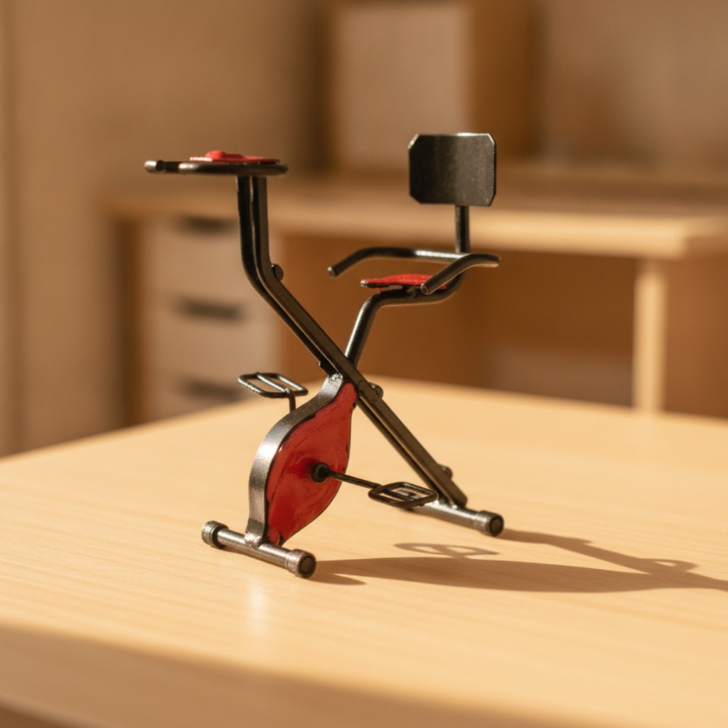 Miniature จักรยานออกกําลังกาย 1:12 Scale Dollhouse sticker CYCLE Miniature Red CYCLE Freestand โลหะส