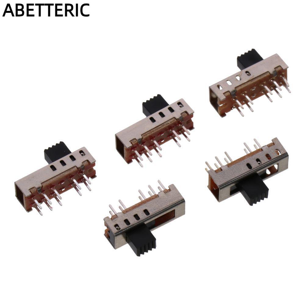 ABETTERIC 5pcs Micro Slide Switch, 10P 2P4T 4 ตําแหน่งสลับสวิทช์, 5 มม.สลับแนวตั้ง SS-24E01 Micro Sw