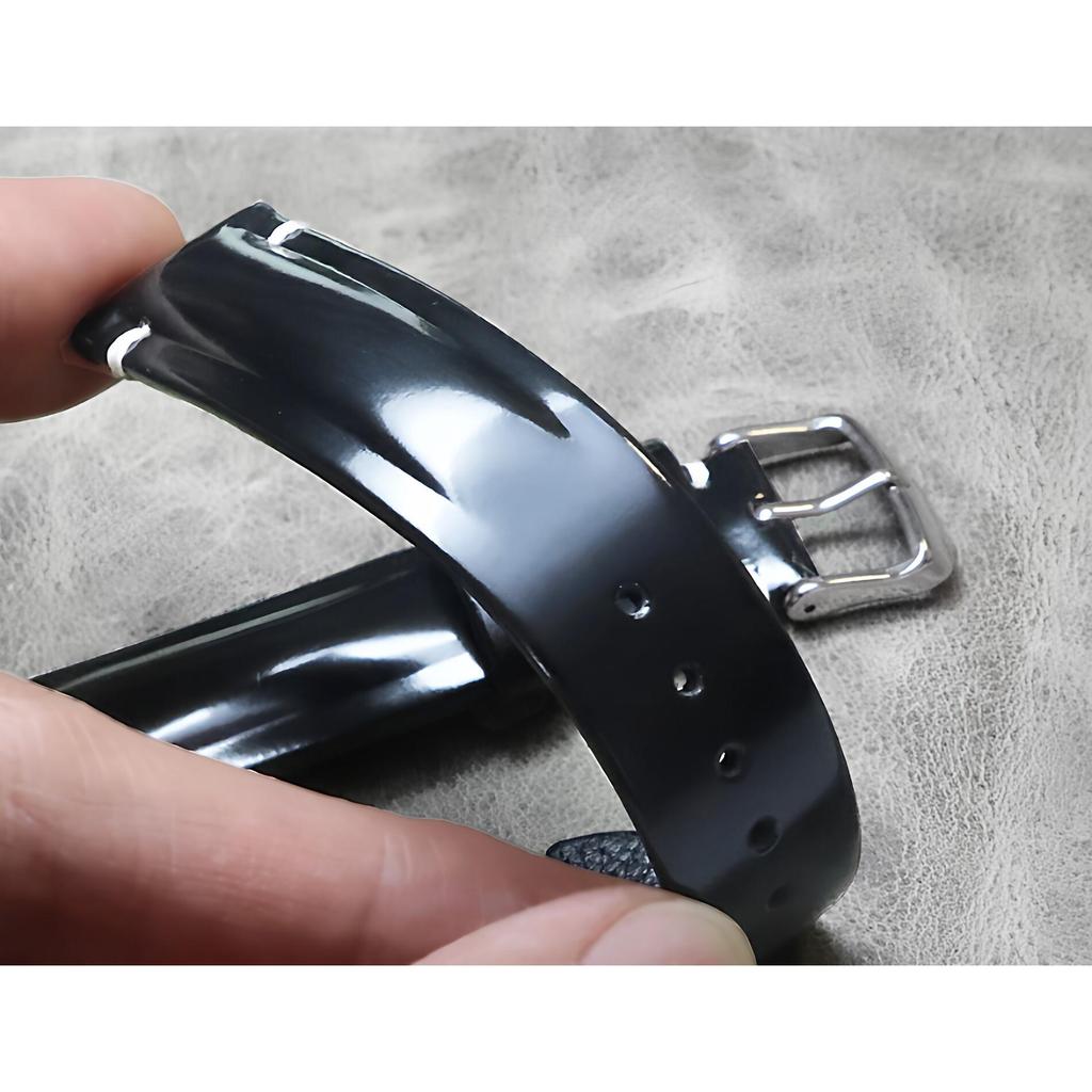 Blue Comparable to Corridor Butt Leather Quick Release Strap 18mm19mm20mm21mm22mm Cowhide Shiny Leat
