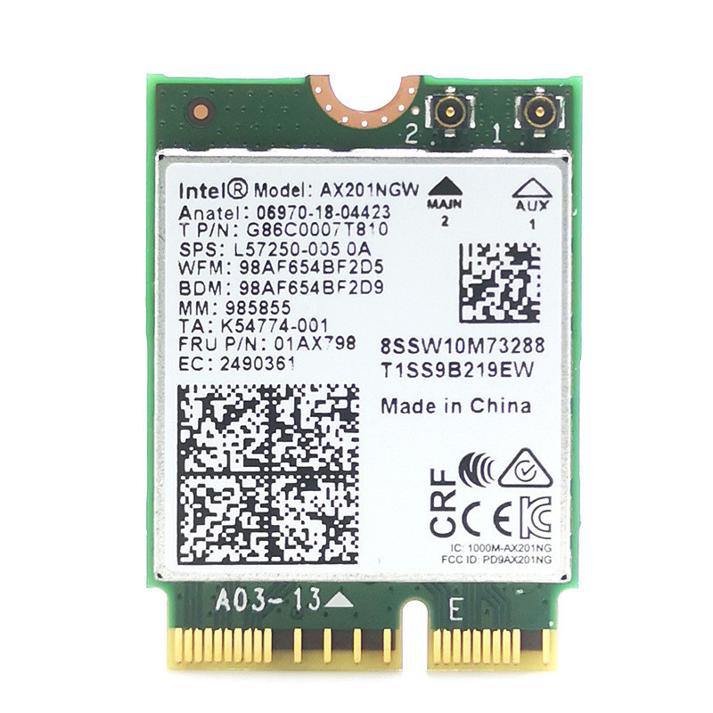 การ์ด AX201NGW/AX211NGW WiFi6E 2.4G/5G CNVio + Bluetooth5.3  เร็ว แรง เสถียร ลดหน่วง เล่นเกม-สตรีมลื