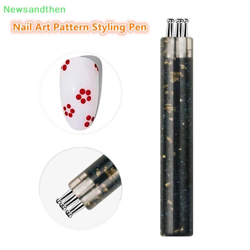 Newsandthen 5 กลีบดอกไม้เล็บ Dotting ปากกา, One จังหวะดอกไม้ออกแบบเครื่องมือ,อะคริลิค Handle Dotting เครื่องมือสําหรับ DIY เล็บเล็บง่าย Nice