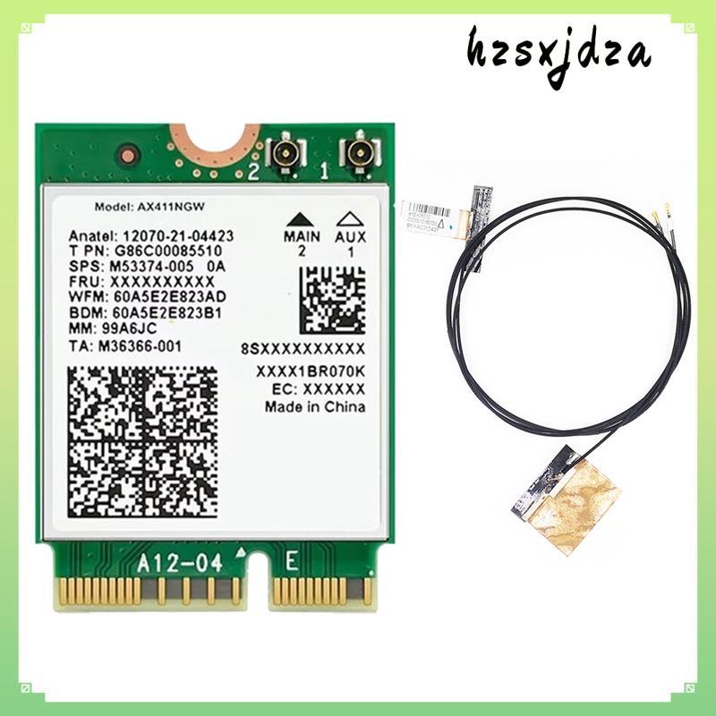 สําหรับ AX411 WiFi Card + Antenna WiFi 6E CNVio2 BT 5.3 Tri-Band 5374Mbps อะแดปเตอร์เครือข่ายสําหรับ