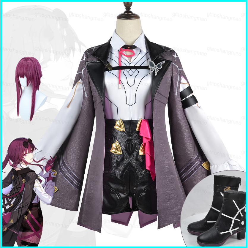 ยัง2 Honkai: Star Rail Kafka คอสเพลย์เสื้อหนังกางเกงวิกผมรองเท้าเย็บปักถักร้อยชุดอะนิเมะผู้หญิงชุดฮา