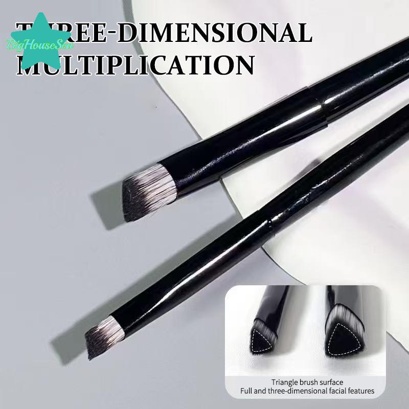 [Sea-t] Soft Foundation Concealer Blusher Brush 2in1 Premium Contour Make Up Brush Set for Everyday 