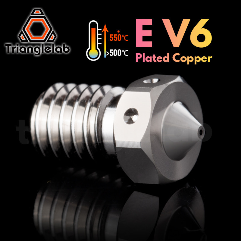 R Trianglelab E-V6 Plated Copper Nozzle Durable Non-stick High Performance For Hotend M6 Thread for 