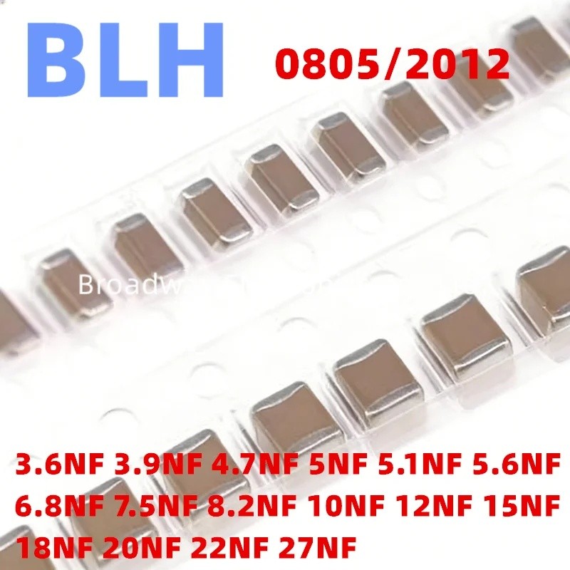 100PCS 2012 SMD ตัวเก็บประจุเซรามิค 0805 3.6NF 3.9NF 4.7NF 5NF 5.1NF 5.6NF 6.8NF 7.5NF 8.2NF 10NF 12