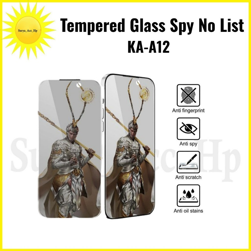 (ต่อเนื่อง 10 ชิ้น 1 กล่อง) กระจกนิรภัย Spy Non List สีดํา KA-A12 Monkey KingFor Xiaomi Poco C40 C71