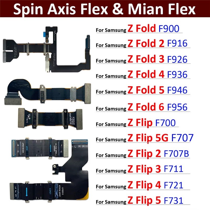 ใหม่ Spin แกน Flex สําหรับ Samsung Z พับ 1 2 3 4 5 6 MainBoard Connector จอแสดงผล LCD USB Flex สําหร