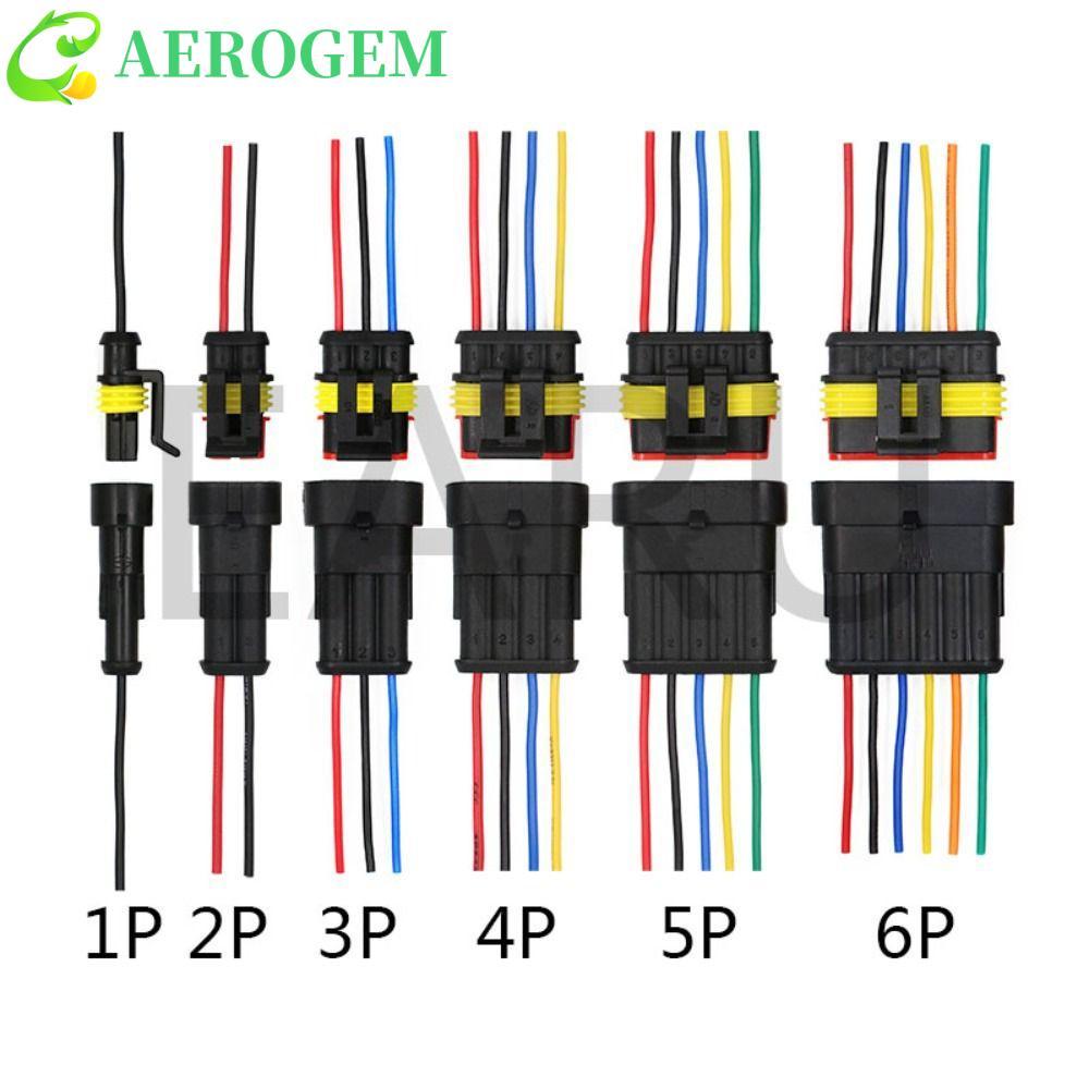 AEROGEM ขั้วต่อสายไฟอัตโนมัติ 1P 2P 3P 4P 5P กันน้ําทนทานรถรถจักรยานยนต์ Plug-In Unit Wear-Resisting