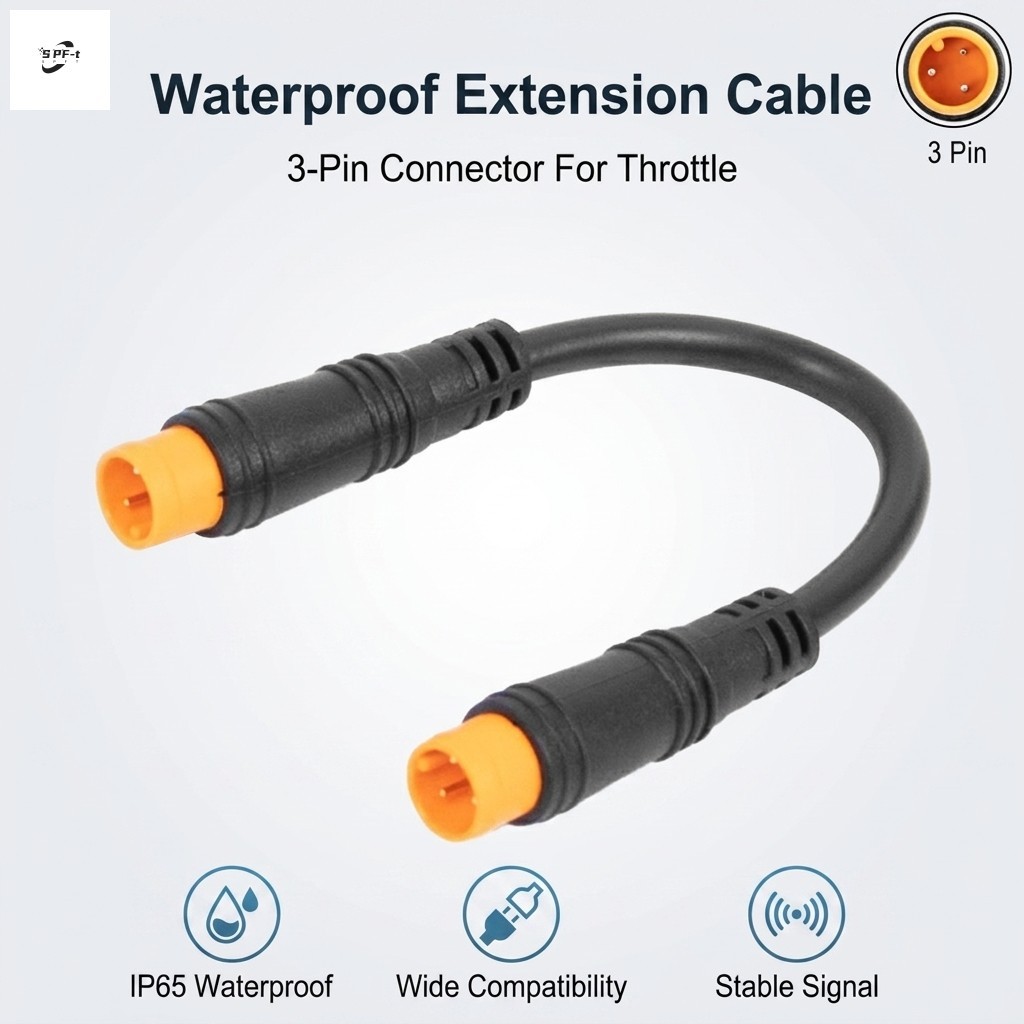 Ebike Thumb Throttle Extension Cable 3Pin ขั้วต่อกันน้ําสําหรับสกู๊ตเตอร์ไฟฟ้า