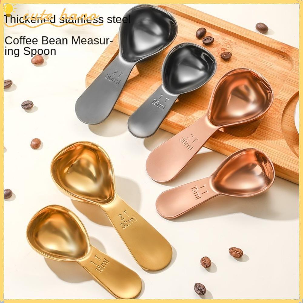 BANO ช้อนตวงเมล็ดกาแฟ,สแตนเลส 1 Tbsp หรือ 2 Tbsp กาแฟ Scoops,ทนทาน 15/30ml Ergonomic Tablespoon Bar 