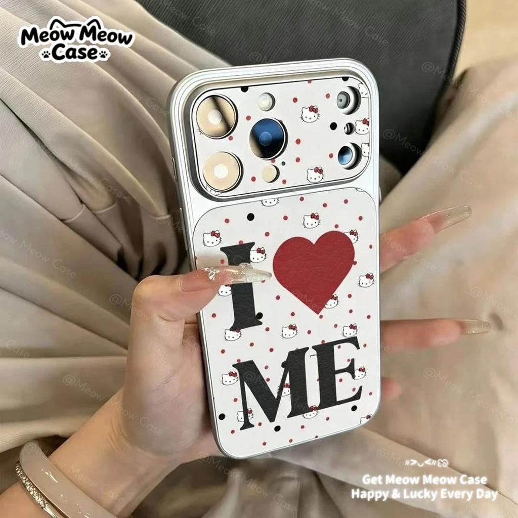 แปลงร่างเป็น iPhone 17 Pro Max เคสหนังสำหรับ iPhone 13 14 15 16 Pro Max Plus หัวใจสีแดง KT