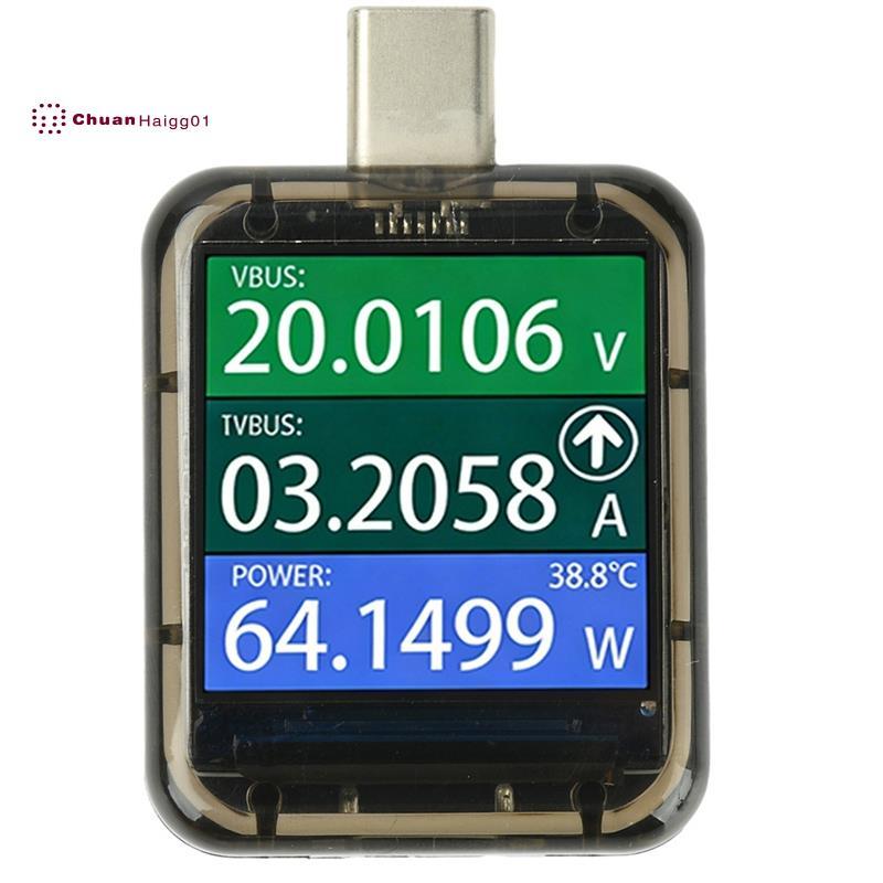 Type-C Power Meter Charger Detector โวลต์มิเตอร์ DC4.5-48V 6A เครื่องทดสอบแบตเตอรี่ USB Fast Charge 