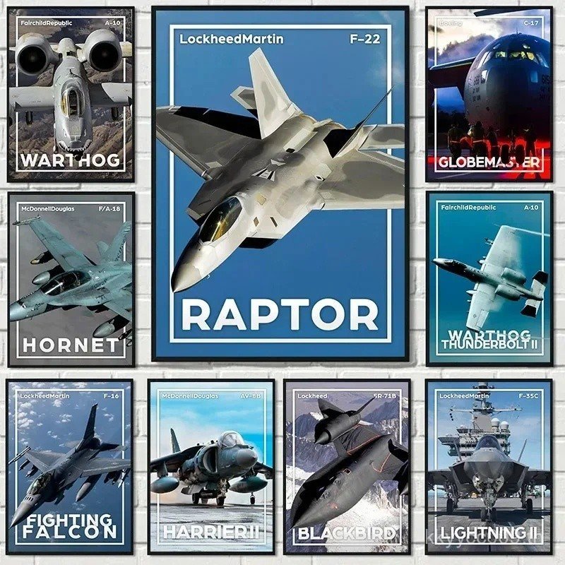 คลาสสิก Wall Art World เครื่องบิน F16 Blackbird Fighter Jet HD ผ้าใบพิมพ์โปสเตอร์ห้องนั่งเล่นห้องนอน